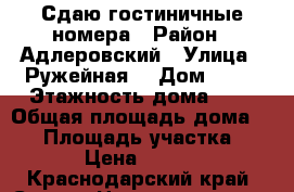 Сдаю гостиничные номера › Район ­ Адлеровский › Улица ­ Ружейная  › Дом ­ 37 › Этажность дома ­ 3 › Общая площадь дома ­ 26 › Площадь участка ­ 26 › Цена ­ 2 000 - Краснодарский край, Сочи г. Недвижимость » Дома, коттеджи, дачи аренда   